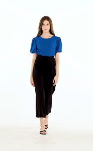 Krizia Cotton Garterized Drawstring Straight Cut Pants Formal Casual Office Work