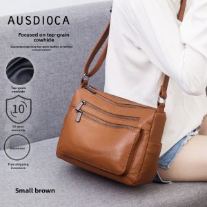 AUSDIOCA | Womens Mid-age Mother New Leather Multi-layer Crossbody Bag