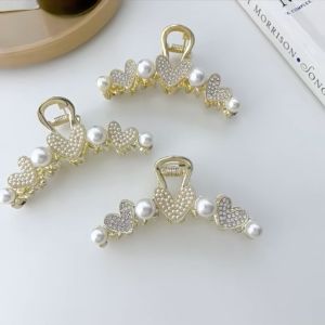 [SG|Pretty & Premium] 8cm Pearl Crystal Hair Claw Hair Grip for women half up hairstyles Korean Hair Claw