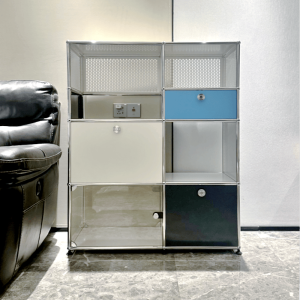 Modern Simple Stainless Steel Bookcase Dining Room Sideboard TV Cabinet Combination Storage Console Table Home Furniture