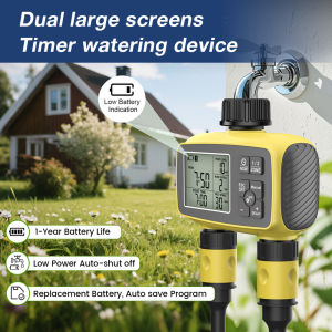 2 Zone Irrigation Water Timer Automatic Garden Flower Watering System Program Digital Garden Sprinkler for Lawn Garden