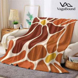 BILIBILI | Retro Terracotta Abstract Flannel Blanket Warm Soft Halloween Christmas Decorative Couch Warm Cozy All-Season Gift
