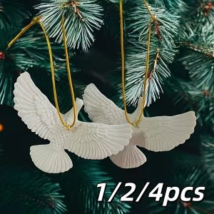 1-6pcs Peace Doves Resin Christmas Decorations Creative Home Festival Sculpture Outdoor Courtyard Friendship Dove Decoration