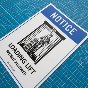 Notice Loading Lift Freight Allowed. Sign Label Notice Signage. Laminated Waterproof Scratch Resistant. Suitable for Indoor and Outdoor.