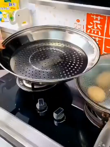 30cm 316 Stainless Steel Round Thickened Steaming Rack for Steamer Wok Cooking
