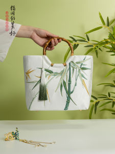 Large Capacity New Chinese Style Embroidery Casual Handbag Womens Handbag Fashionable Ethnic Hanfu Flag Dress Bag for Daily Use