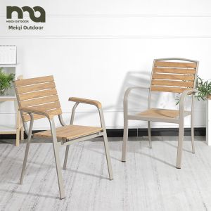MEIQI | Outdoor & Home Plastic-Wood Single Dining Table and Chair
