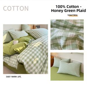 Cotton Grid Style Student Bedding Set