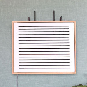 Wall-Mounted Solid Wood Router Storage Box Holder Multimedia Cat6 Wall Plug Decorative Cover No-Punching Needed