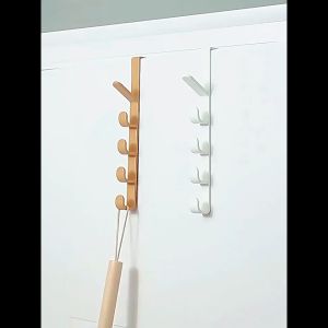 MallMainan-C959 Gantungan Pintu Lemari Baju Topi Tas 5 Hook Tanpa Paku Hanger Gantungan Baju