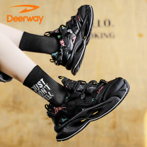 Deerway Mens Running Shoes Autumn Casual Sporty Dad Style Teenager Breathable Shock Absorption Versatile Fashion Sneakers