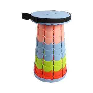 Folding Stool Outdoor Portable Travel Adjustable Telescopic Stool Internet Celebrity Shrink Seat Train Fishing Queuing Stool