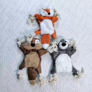 Đồ chơi thú bông kêu chút chít sột soạt phối bện thừng cho chó mèo thú cưng - Đen Ta pet shop