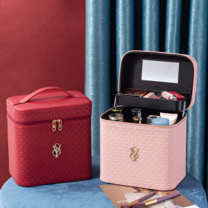 Túi đựng mỹ phẩm nữ sức chứa lớn với túi Túi du lịch đựng mỹ phẩm Khăn Quàng Cổ Lụa vỏ cứng hộp đựng mỹ phẩm bốn hình vuông