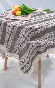 [110*160cm] Khăn trải bàn vải bố VIỀN REN họa tiết giáng sinh phong cách Nhật Bản nhẹ nhàng vintage [T029]