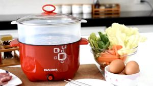 KASHIWA หม้อต้ม หม้อสุกี้ หม้อไฟฟ้า ซึ้งนึ่ง KW-107 อุ่น ตุ๋น ต้ม นึ่ง อเนกประสงค์ หม้อเคลือบ มอก.1509-2547 (เกรดบี)