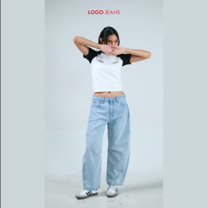 Logo Jeans Celana Jeans Wanita Barrel Sora Light Blue 43066L3LL