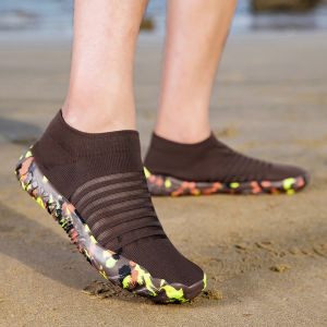 Outdoor Surfing Shoes Mens Water Kayak Special Anti-slip Shoes Crag Anti-cut Beach Shoes Mesh Upper Elastic Closure Sport Casual