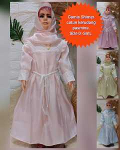 GAMIS MUSLIM SHIMER HIJAB PASMINA ANAK 3-6TAHUN CEWEK WANITA PEREMPUAN ADEM LEMBUT MURAH PREMIUM