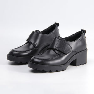 Spring New Style Deep Mouth Soft Bottom round Head Womens Shoes Leather Arch Support Handmade Loafers Fashionable High Heels