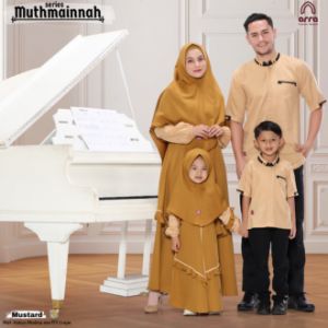 Sarimbit Keluarga 2024 Terbaru Baju Lebaran 2024 Couple Keluarga Arra Muthmainnah Mustard Gold Yellow Banana Ukuran Mini XS S M L XL XXL 3XL 4XL
