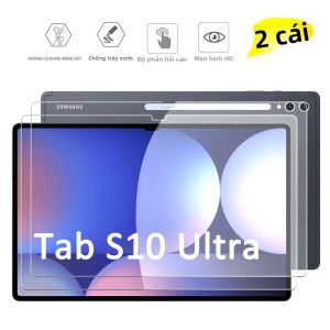2 Chiếc Phủ Dầu Trong Suốt Kính Cường Lực HD Cứng Phim Chống Trầy Xước Bảo Vệ Màn Hình Trong Cho Samsung Galaxy Tab S10 Ultra 14.6