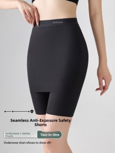 MiiOW | Cat Lady Summer Thin Ice Silk Seamless Underwear Womens Safety Pants High Waist Nylon Spandex Casual High Leg Length Bottoms