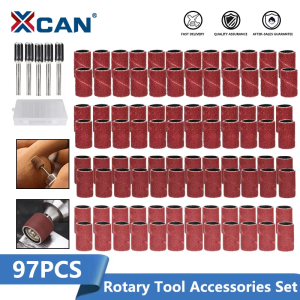 XCAN 97pcs Sanding Drum Kit Grit #60 #120 #240 #320 for Dremel Sleeves For Electric Mini Angle Grinder Sanding Mandrels