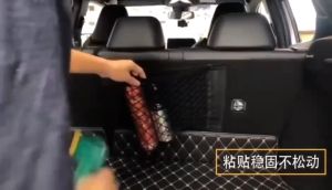 Universal Car Trunk Mesh Organizer With Magic Tape Storage Elastic Double-Layer Net Seat Back Pocket
