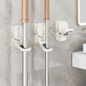 ถ้วยดูด Mop คลิป Wall Mount Mop ไม้กวาดแปรง Rack CLAMP กันน้ําห้องครัวห้องน้ํา Organizer ชั้นวางผู้ถือ Accessorie