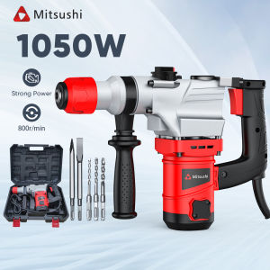 [ Free 5 Drill Bits]Mitsushi MDC2926A 1050W 220V Rotary Hammer Chipping Gun Demolition Hammer Electric Drill Multi-function Impact Drill