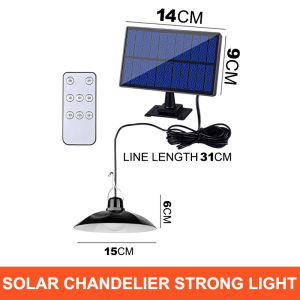 2/1 Head Solar Chandelier Hanging Chandelier Outdoor Waterproof LED with Remote Control Indoor Outdoor Garden Light