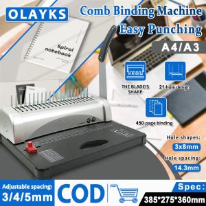 [COD]Comb binding machine A4 A3 office school home heavy-duty binding machine 21 perforated plastic comb binding machine 470 binding capacity ring binding machine adjustable spacing