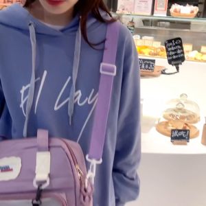 Japanese ins cute large-capacity canvas bag cartoon Korean version of Harajuku campus girl student JK shoulder Messenger bag Sling Bag
