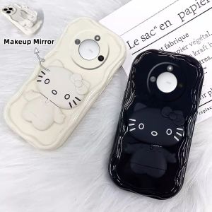 Cartoon Casing Honor X9C Smart X8b X8a X8 X6 4G 5G Hot Cute Trend Creative Fashion Anti-drop Phone Case with 360° Swivel Cat Mirror Stand 2025