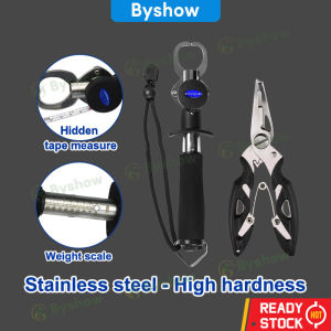 Byshow Stainless Steel Clamp Pliers Fishing Plier Clip With Scale Fishing Tool Fish Lip Grip Gripper Tackle Tools Fishing Accessory Grabber Lips Grip Fish Set Fishing Accessories Casting