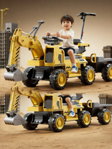 BASEBO | Remote Control Ride-on Excavator Toy for Children 1-6 years Large