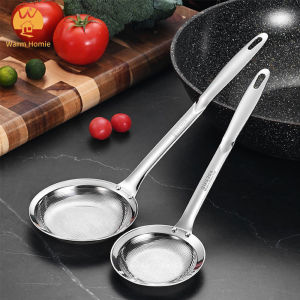 [ Warm Homie] Long Handle Stainless Steel Colander  Household Pasta Noodle Net Basket Strainer Scoop  Kitchen Fried Food Oil Filter