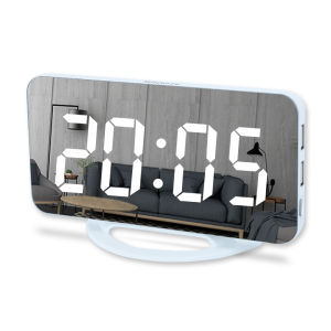 Digital Alarm Clocks LED Electronic Clock Desk/ Wall Clocks for Bedroom Living Room Office Large Display Mirror Surface Niditon