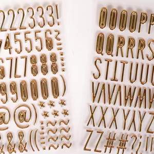6 Sheets Gold Puffy Letter and Number Stickers 1 inch Gold 3D Alphabet Letter Stickers Waterproof Golden Foam Stickers Self-Adhesive for Mailbox Poster Scrapbooking Sign Graduation Cap Decoration DIY