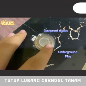 BANGUN JAYA - Tutup Lubang Grendel Tanam \"C\" Stainless Cover Flush Bolt Penahan Debu