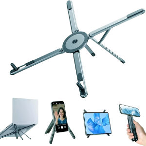 Giá Đỡ Điện Thoại Và Máy Tính Xách Tay ABS Có Đế Từ Tính Điều Chỉnh Độ Cao 8 Vị Trí Tương Thích Với iPad Và Điện Thoại Di Động
