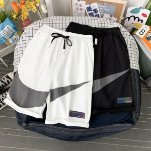 Mens Summer Thin Ice Silk Sporty Straight Leg Short Pants Hook Design Outerwear Casual Loose Fit Five-Minute Trousers