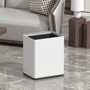 ถังขยะตารางโลหะ10ลิตรถังขยะ Baju Atasan Terbuka ขนาดใหญ่ถังขยะขยะครัวเรือนที่ทันสมัยแคบถังขยะคู่สำหรับห้องน้ำห้องนั่งเล่นห้องนอนสำนักงานโรงแรมร้านอาหาร