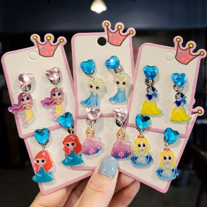 Princess Style Cartoon Earrings for Girls: No Piercing Required & Creative Gift Ideas