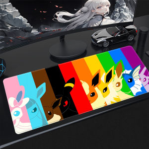 Bandai | Kawaii Japan Anime Mouse Pad PC Colorful Pokemon Eevee Gamer Cabinet Mousepad HD Keyboard Rug Laptop Gaming Rubber Desk Mat