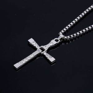 Simple Geometric Cross Pendant Necklace For Women Metal Jewelry Silver Color Chain Choker Men Party Gift Accessories