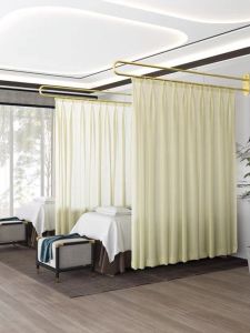 Simple Beauty Salon Partition Curtain Health Care Center Iron Art Support Frame Bedding Door Curtain Rod Fabric Curtain