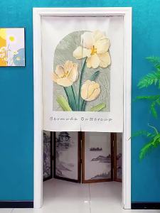 READY STOCK✨ Door Curtain Home Partition Curtain Kitchen Bathroom Toilet Half Curtain No Punching Blocking Curtain Living Room Bedroom Fabric Curtain