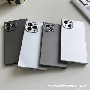 Simple Pure Color Square Silicone Phone Case for Apple iPhone 17 pro Max Full Lens Protection Anti-Fall Precision Holes Design